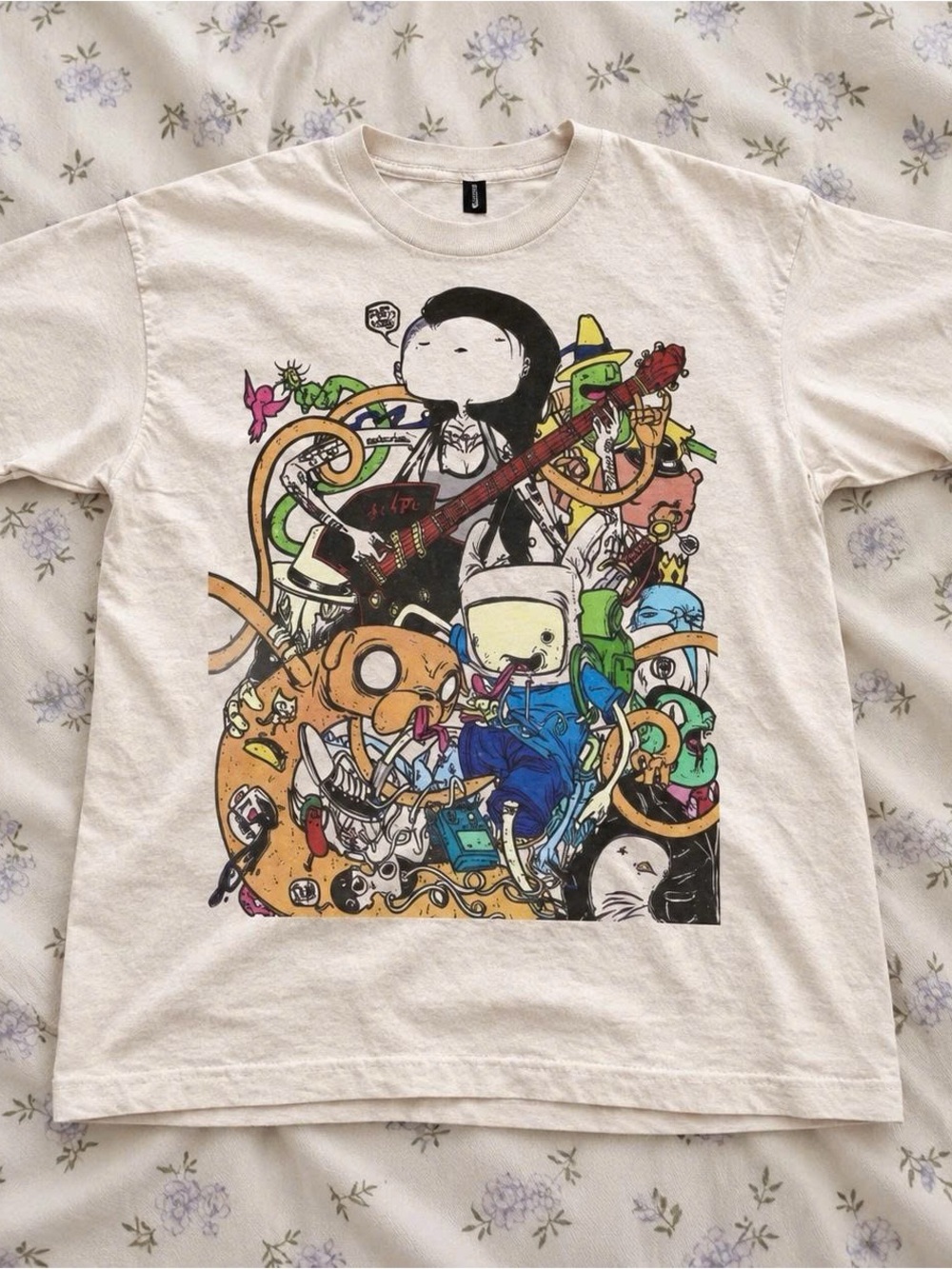 Kids White Graphic Adventure Cartoon T-Shirt